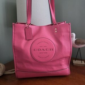 Coach C3078 Dempsey Tote Pink Pebbled Leather Shoulder Bag